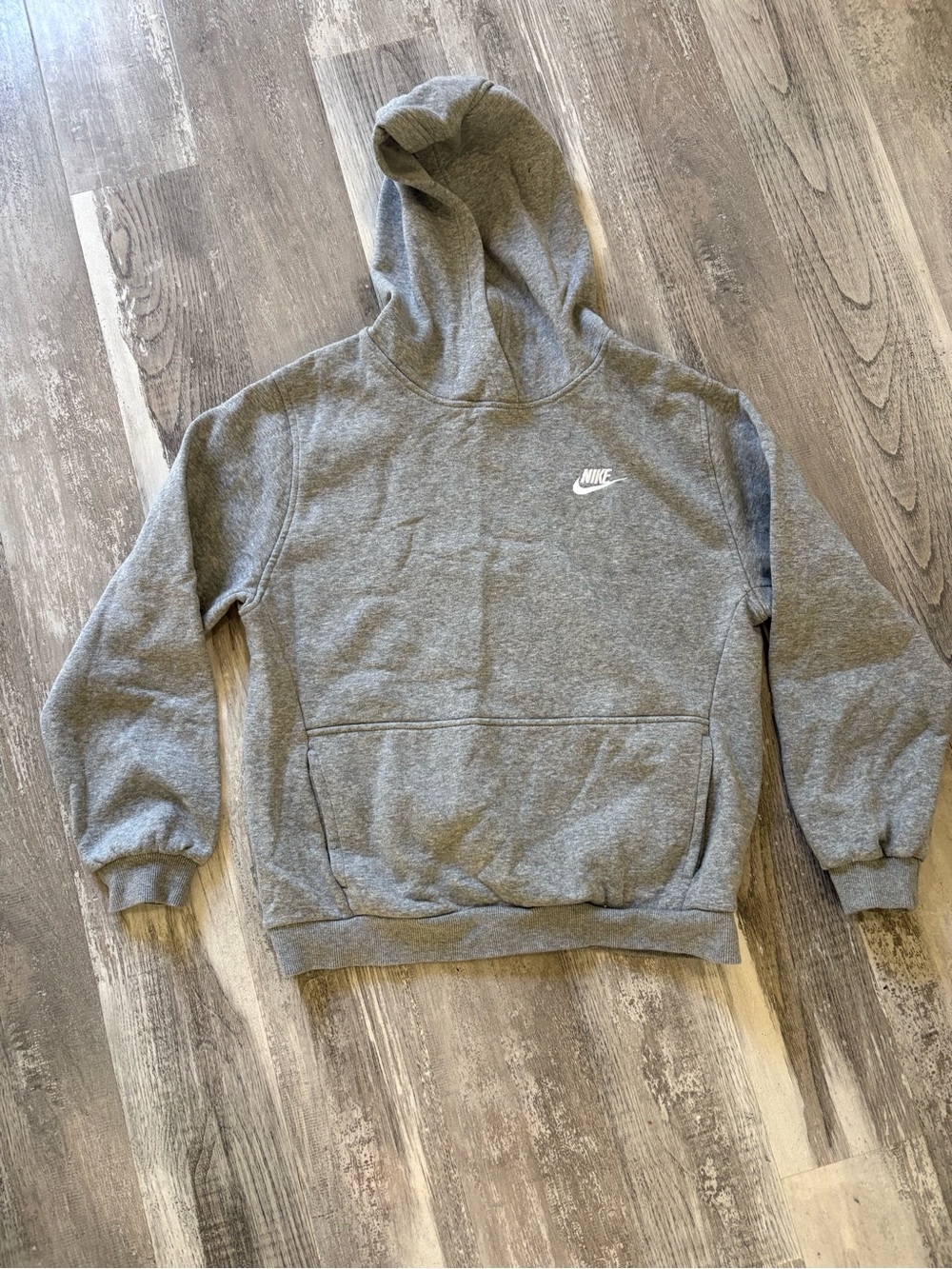 Nike Gray Hoodie Sweatshirt with Small Chest Swoosh